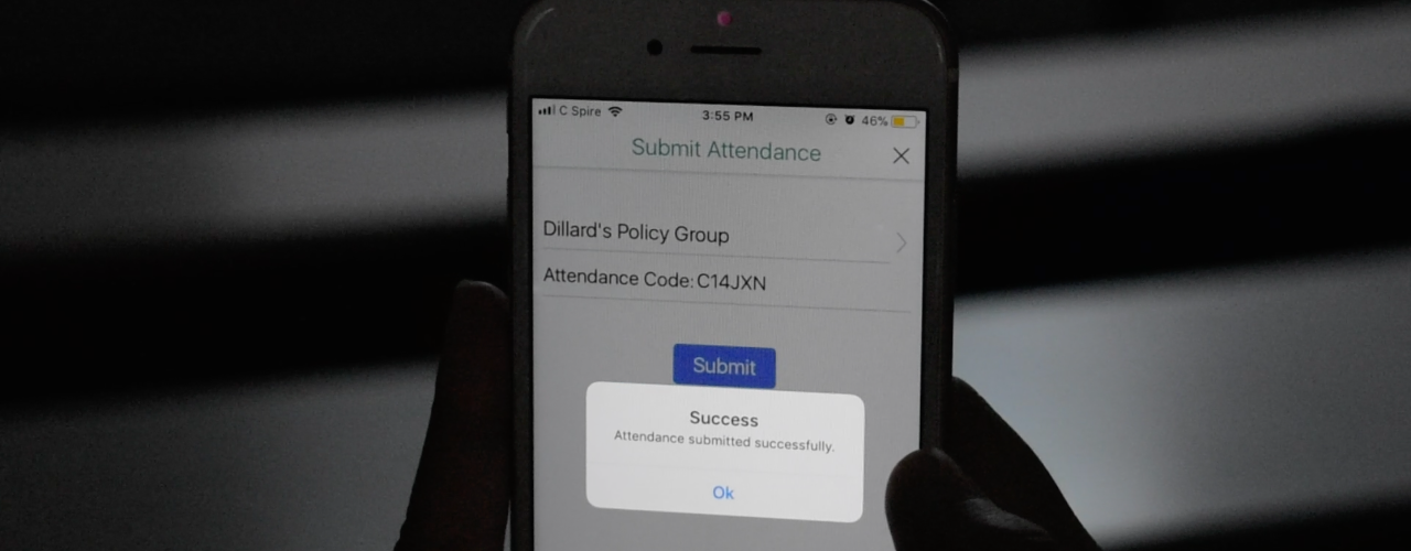 Submitting attendance inside a phone